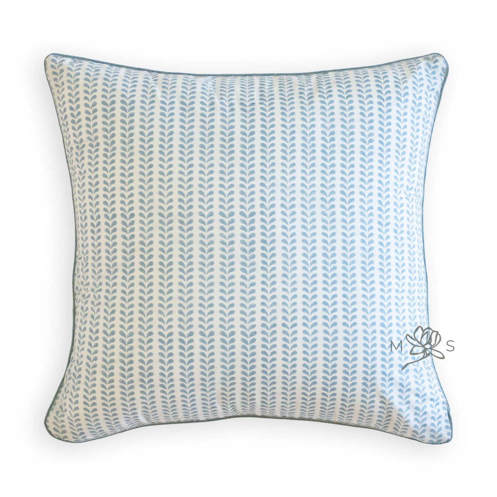 Custom Designer Cotton Blue Geometric Throw Pillow Cover Etsy