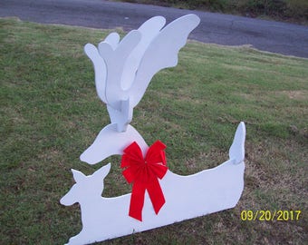 PATTERN Laying 3-D Reindeer & Fawn Christmas Shadow Yard Art Lawn Woodworking Plans Decorations Ladies Boots Boho Ring Womens Kids Purse