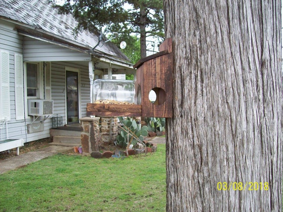 Squirrel Feeder Woodworking Plan Pattern Garden Stakes Yard Etsy