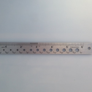 Stainless Steel Ruler, 6" with Drill Gauge