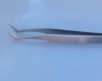 4.5" Bent Nose Micro Tweezers Jewelry Making and Repair