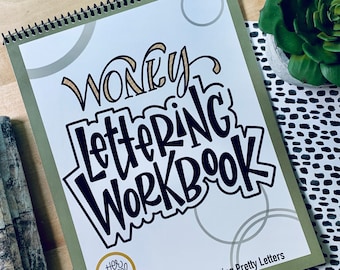 WONKY LETTERING workbook | learn lettering | Lettering Guide | Learn Lettering | block letters | lettering workbook | drawing letters