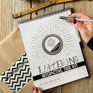 Lettering Guide, lettering practice sheets, Lettering workbook, Modern Calligraphy, Brush Lettering, learn hand lettering