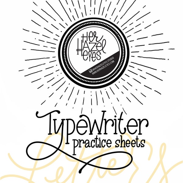 DIGITAL DOWNLOAD TYPEWRITER Lettering Guide Practice Hand Lettering Workbook iPad Lettering Procreate Worksheets Typewriter Practice Sheets