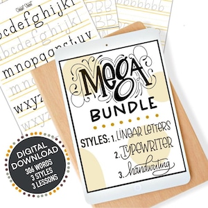 DIGITALE: Mega Bundle, Procreate Lettering, Guida al Lettering, Impara il Lettering a Mano, Esercizi di Scrittura a Mano, Lettering Corsivo, Lettering per iPad