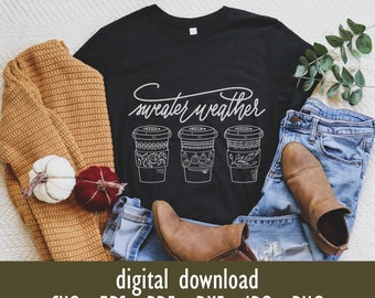 SVG // Sweater Weather quote, Files for Cricut & Silhouette. Laser cut svg , cutting machine files , glow forge mixed svg, digital download