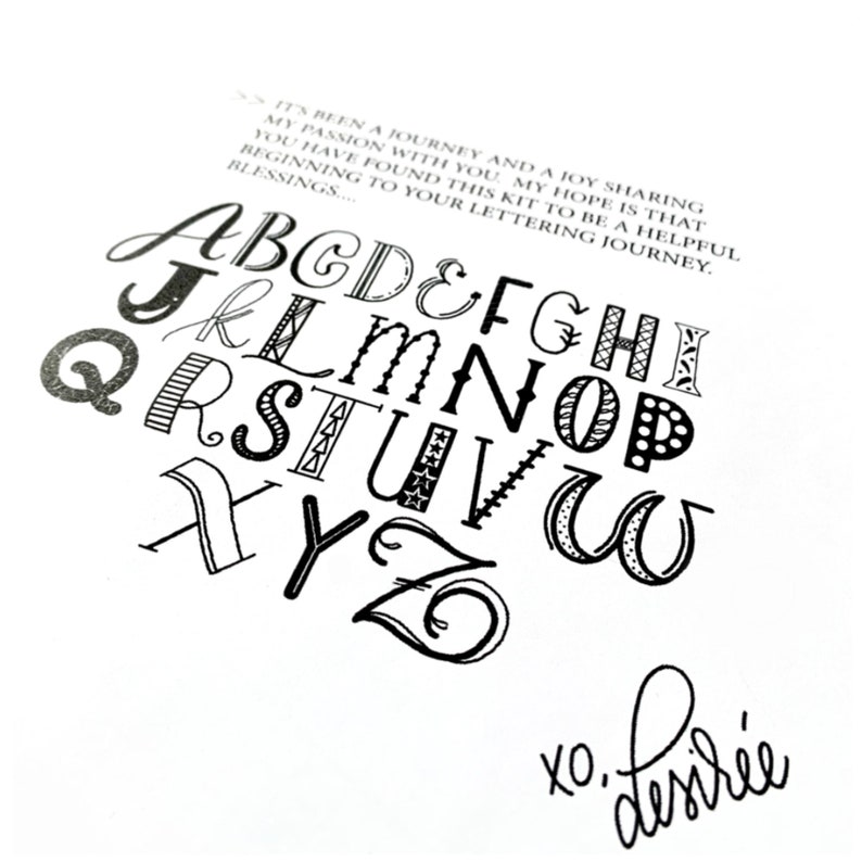 This hand lettering guide breaks down 4 lettering styles (brush lettering, linear letters, block letter, and faux calligraphy). They're the perfect practice sheets to help you learn hand lettering. This ETSY BESTSELLER is the perfect practice lettering guide for beginners to intermediate.