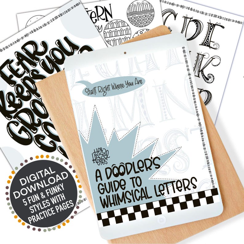 Whimiscal Text Lettering Whimsical Lettering Guide: Hand Lettering Workbook for Doodlers ...