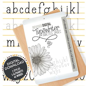 DOWNLOAD DIGITALE MACCHINA DA SCRIVERE Guida al lettering Esercizi di lettering a mano Quaderno di lavoro per iPad Lettering Fogli di lavoro Procreate Fogli di pratica per macchina da scrivere