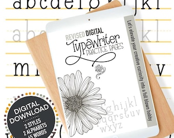 Printable Retro Typewriter Lettering Workbook – Digital Hand Lettering Guide – Vintage Alphabet Practice Pages