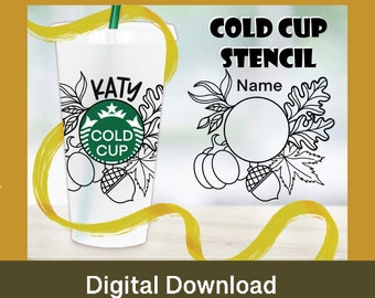Starbucks custom cup template | cup stencil | cutting file vinyl design | EPS crafting machine files | cup stencil template