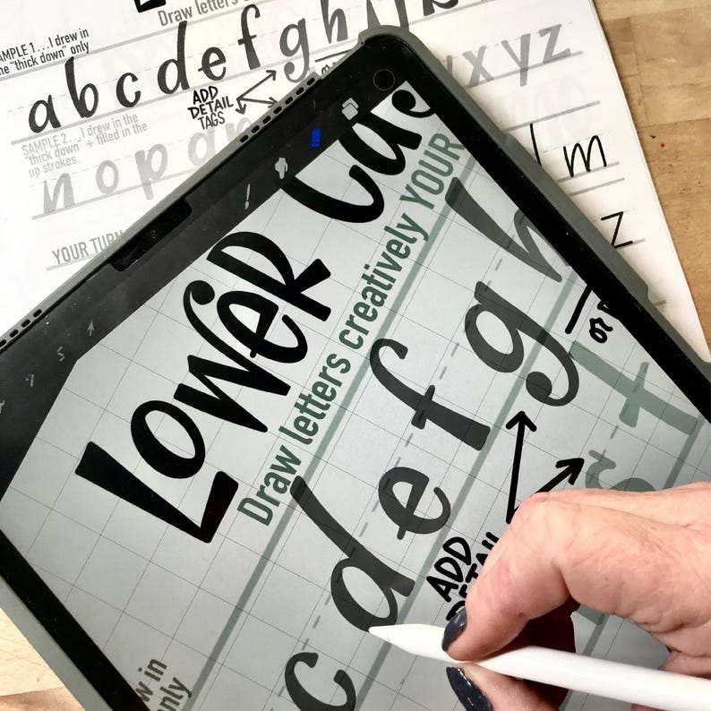 Wonky Letters hand lettering guide, Learn this wonky block lettering style. These lettering worksheets are printable as well as ideal for use on the iPad & Procreate lettering.