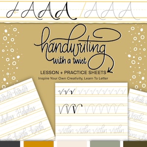 Książka ćwiczeń Handwriting with a Twist | Hand Lettering for Beginners | Przewodnik po liternictwie | Praktyka nowoczesnej kaligrafii