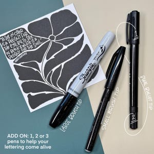 Hand lettering workbook bundle with brush and monoline pens