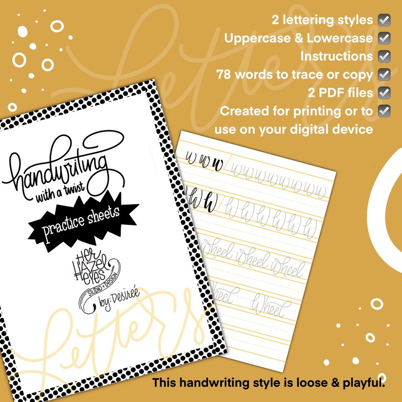This lettering guide and the skills learned will help you create invitations, posters, children's class projects, and whatever creative projects you can come up with.