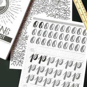 This hand lettering guide breaks down 4 lettering styles (brush lettering, linear letters, block letter, and faux calligraphy). They're the perfect practice sheets to help you learn hand lettering. This ETSY BESTSELLER is the perfect practice lettering guide for beginners to intermediate.
