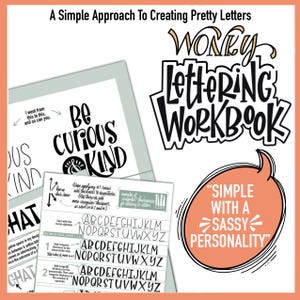 WONKY LETTERING workbook | learn lettering | Lettering Guide | homeschool helper | block letters | easy lettering workbook | perfect gift