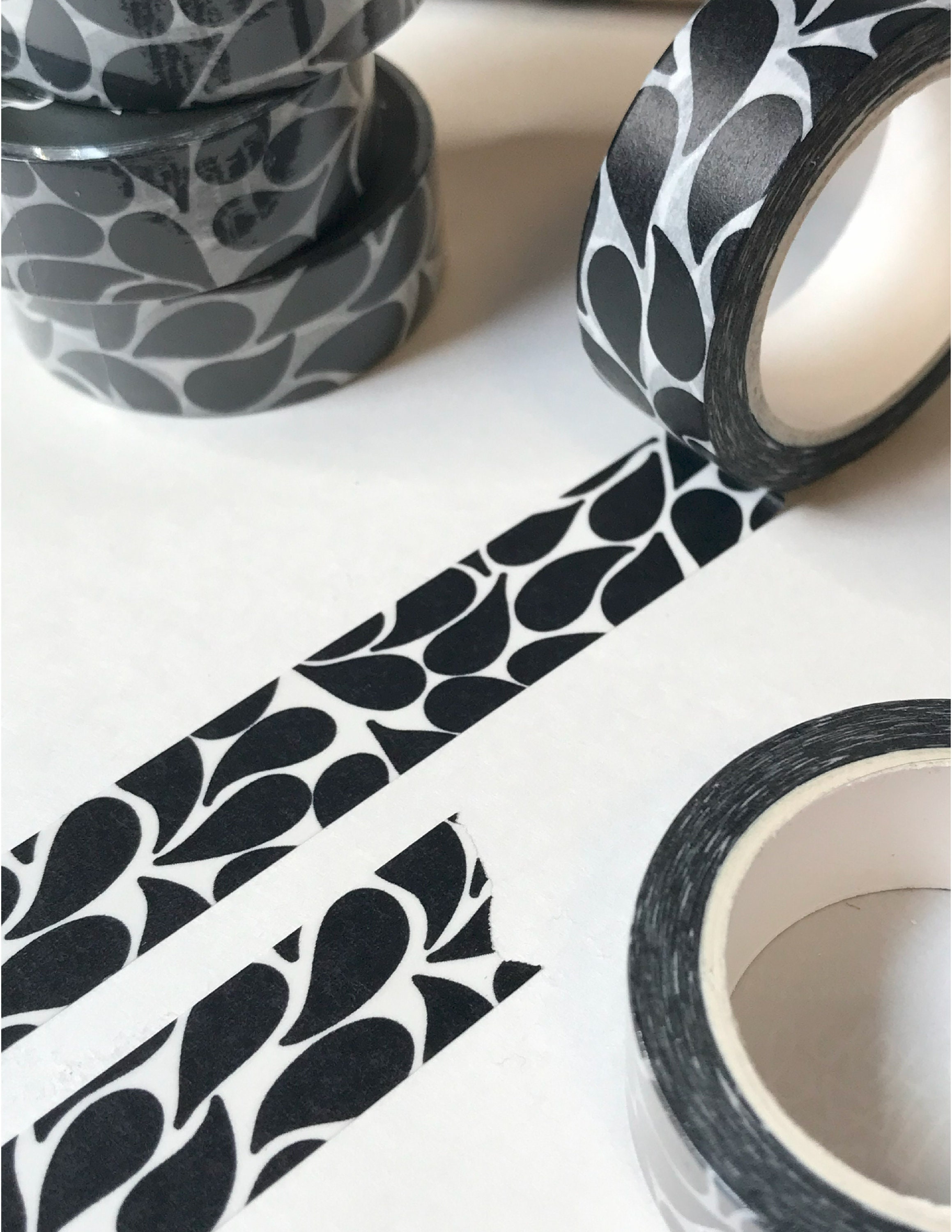 WASHI TAPE Groovy Journaling Tape, Black & White Washi, Washi Tape for  Planners, 15mm Wide, 10 Meters Long, Craft Tape, Scrapbook Washi 