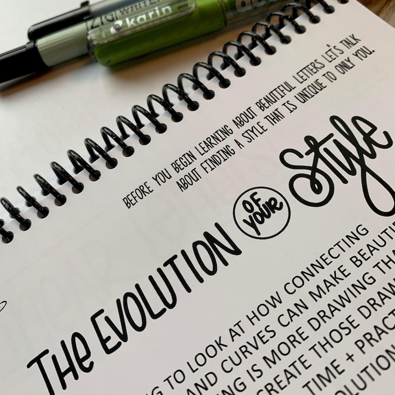 Hand Lettering Starter Kit Practice Worksheets hand lettering workbook learn brush lettering Practice handwriting Calligraphy Pages Guide