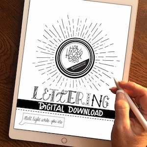 DIGITAL: procreate lettering, Digital Download, ipad lettering guide, brush lettering, practice lettering, Learn Hand Lettering