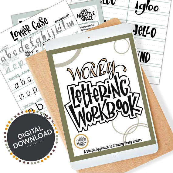 Wonky Lettering Workbook: Procreate & iPad Lettering Guide (PDF Download