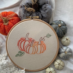 Haft ręczny dyni, Halloween, projekt i instrukcja, haft dla początkujących, haft jesienny