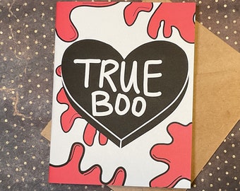 Horror Candy Hearts - True Boo - Horror Hearts - Unique Anniversary Card for All Horror Lovers