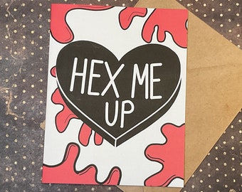 Horror Candy Hearts - Hex Me Up - Horror Hearts - Unique Anniversary Card for All Horror Lovers