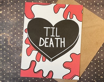 Horror Candy Hearts - Til Death - Horror Hearts - Unique Anniversary Card for All Horror Lovers