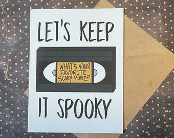 Let's Keep it Spooky - Horror VHS Movie - Horror Valentine Card