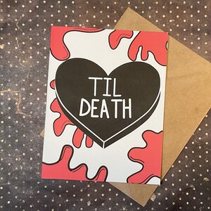 Horror Candy Hearts - Til Death - Horror Hearts - Cartão de aniversário exclusivo para todos os amantes do terror