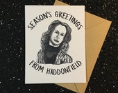 Season's Greetings from Haddonfield - Laurie Strode Xmas Greeting Card - Halloween Christmas Card - Funny Creepy Card
