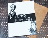 Spike and Buffy from Buffy the Vampire Slayer - Unique Anniversary Card for All 90s TV Lovers