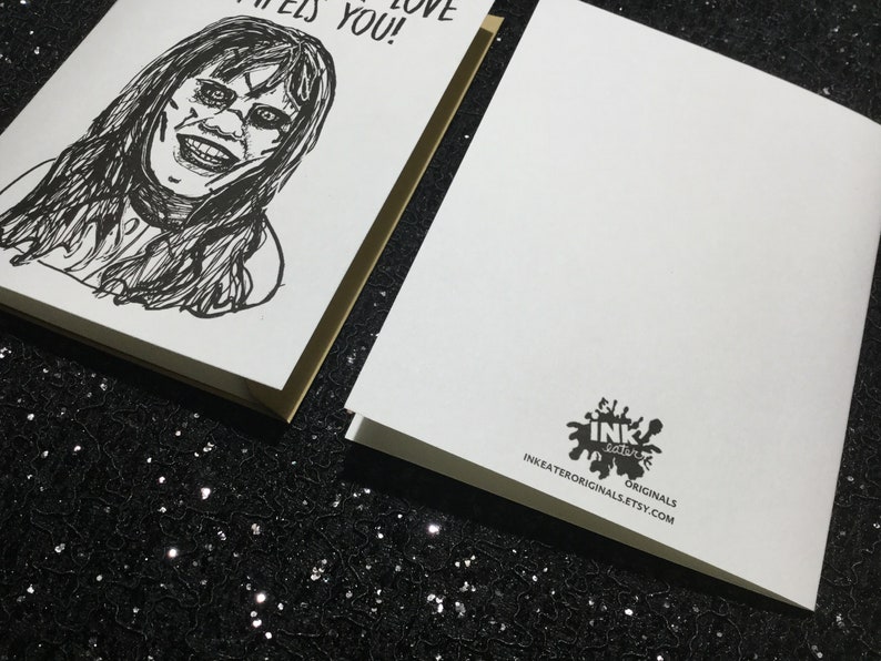 Exorcist Card The Power of Love Compels You! Regan -Demonic Possession Unique Anniversary Card for All Horror Lovers