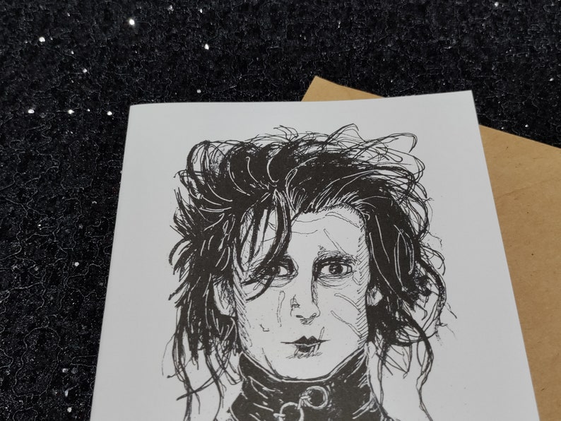You Complete Me Edward Scissorhands Card Unique Valentine's Day Card for All Horror Lovers image 3
