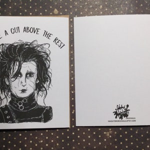 You're a cut above the rest Edward Scissorhands Card Horror Anniversary Card Unique Card for All Johnny Depp and Tim Burton Lovers image 7