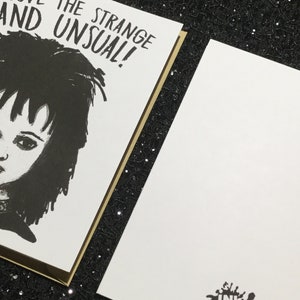 I Love The Strange And Usual Lydia Deetz Beetlejuice Card Unique Anniversary Card for All Horror Lovers image 9