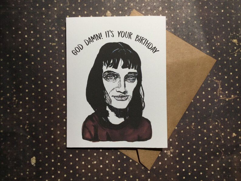 God Damn! It's your birthday! - Mia Wallace Birthday Card - Pulp Fiction Christmas Card - Funny Birthday Card