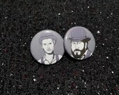 Terrence Hill & Bud  Spencer button Set - Famous 1970s Duo Buttons - Wearable Art-Unique Gift-Pins FOR Spaghetti Westerns movie Lovers