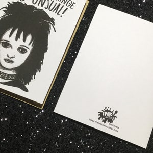 I Love The Strange And Usual Lydia Deetz Beetlejuice Card Unique Anniversary Card for All Horror Lovers image 8