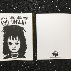 I Love The Strange And Usual Lydia Deetz Beetlejuice Card Unique Anniversary Card for All Horror Lovers image 6