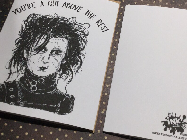 You're a cut above the rest Edward Scissorhands Card Horror Anniversary Card Unique Card for All Johnny Depp and Tim Burton Lovers image 8