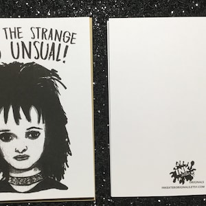 I Love The Strange And Usual Lydia Deetz Beetlejuice Card Unique Anniversary Card for All Horror Lovers image 7