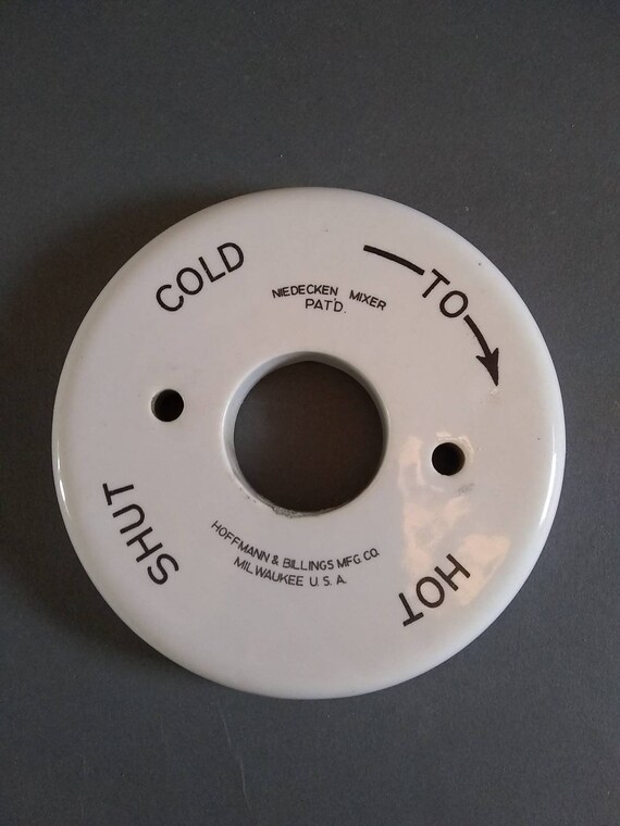 Vintage Porcelain Bathroom Mixing Wall Plate For Bath Faucet Etsy