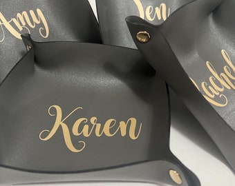 Personalized Faux Leather Valet Tray