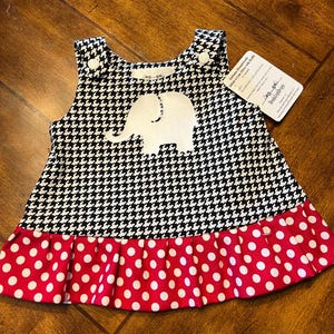 Alabama A-Line Houndstooth Dress with Ruffle/ Game Day Outfit/ Photo Shoot
