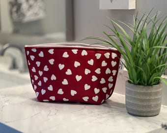 Valentine Heart Confetti Makeup Bag