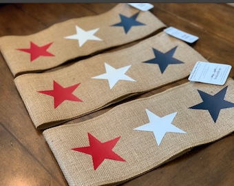 July 4th Pillow Wrap/ Red White & Blue Stars