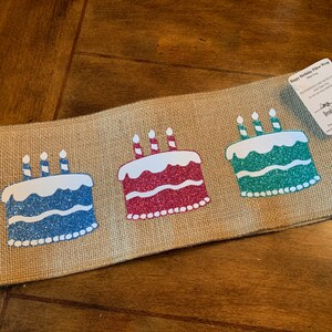 Happy Birthday Burlap Pillow Band/    Decorative Pillow Wrap