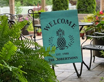 Welcome Pineapple Mini Garden Flag